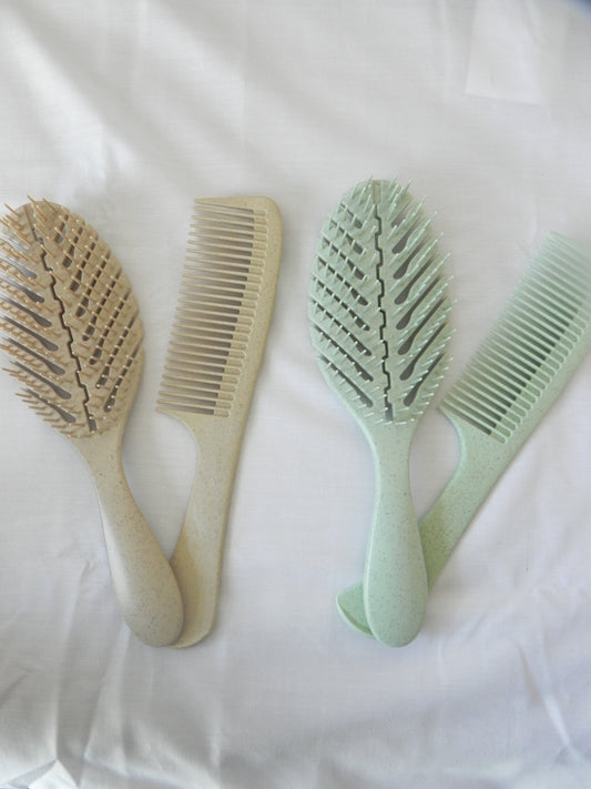 Wheat Straw Hair Brush Set